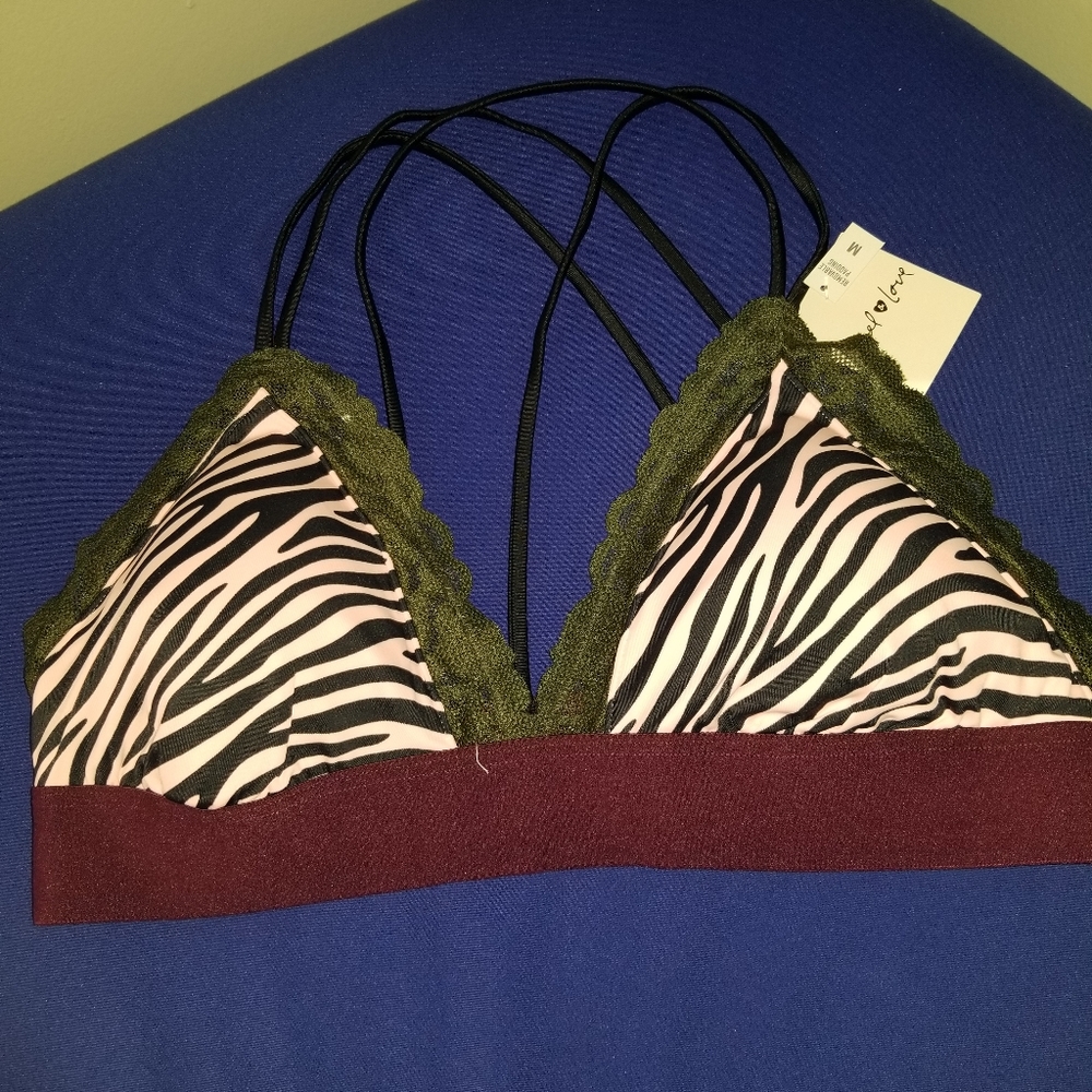 NWT Laurel & Love Zebra Print Bra